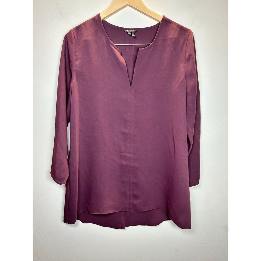 NIC+ZOE Women's Size S Purple Harbour Town Tunic Top EUC